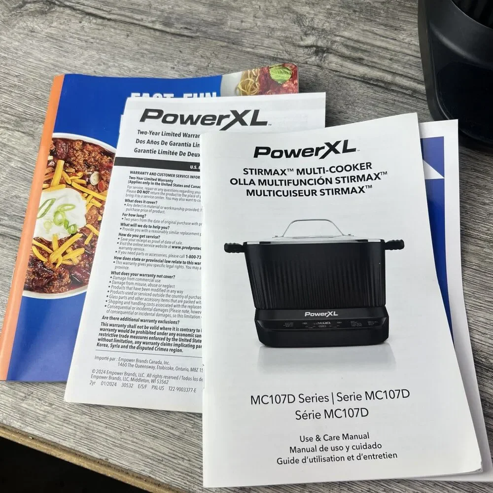 Power XL StirMax 7.5 Qt Multi-Cooker Auto Stir 9 Functions Keep Warm